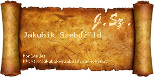 Jakubik Szebáld névjegykártya